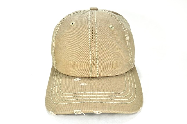 HS-003 COTTON VINTAGE STITCH CAP KHAKI
